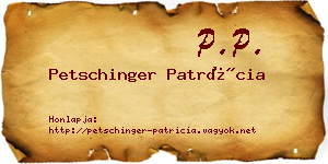 Petschinger Patrícia névjegykártya